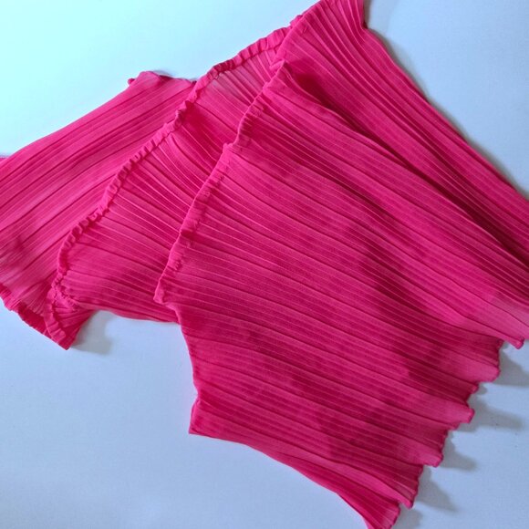 Hot Pink Crinkle Scarf Wrap - Picture 3 of 4